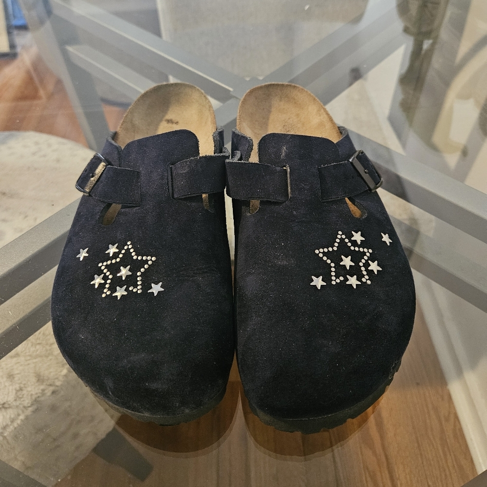 Papillio Suede Clogs with Buckle